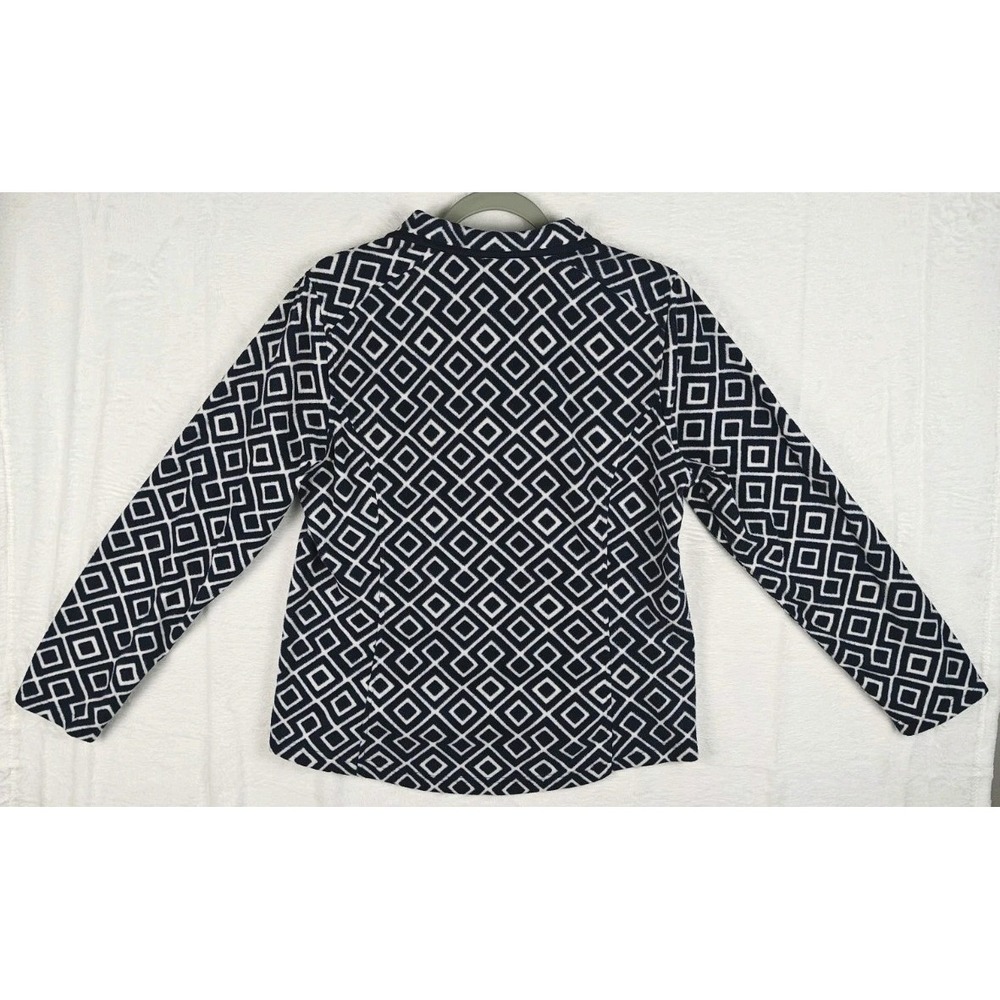 Lands End Pullover Womens Medium Navy Blue Anyweather 1/4 Zip Fleece - Picture 3 of 8